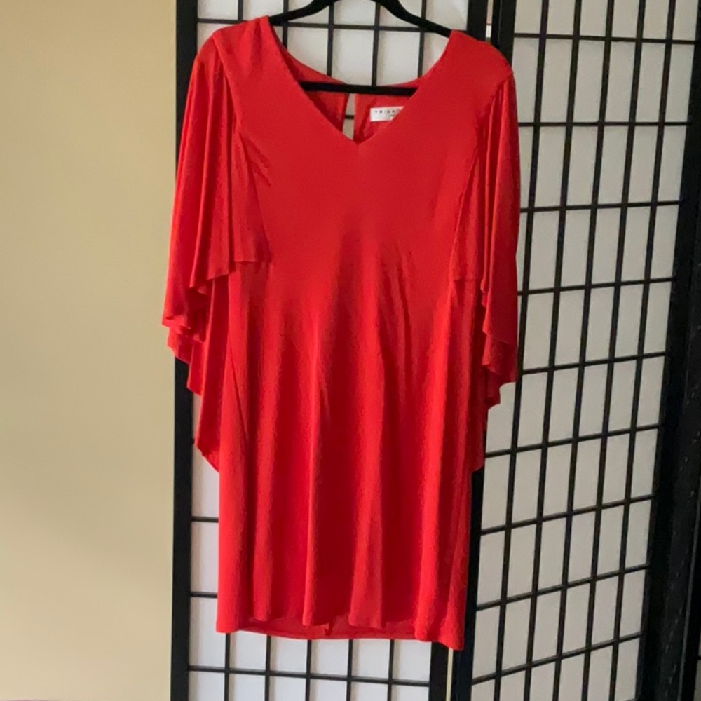Jersey orange cape dress